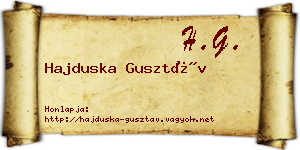 Hajduska Gusztáv névjegykártya